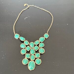 Gold and Green Statement Necklace